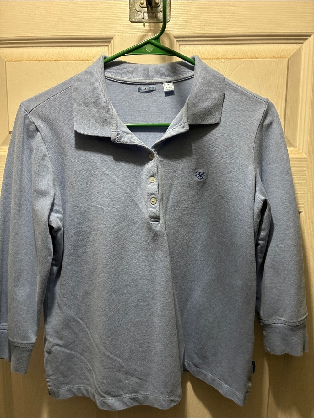 Izod Light Blue Long Sleeve Polo Top for women